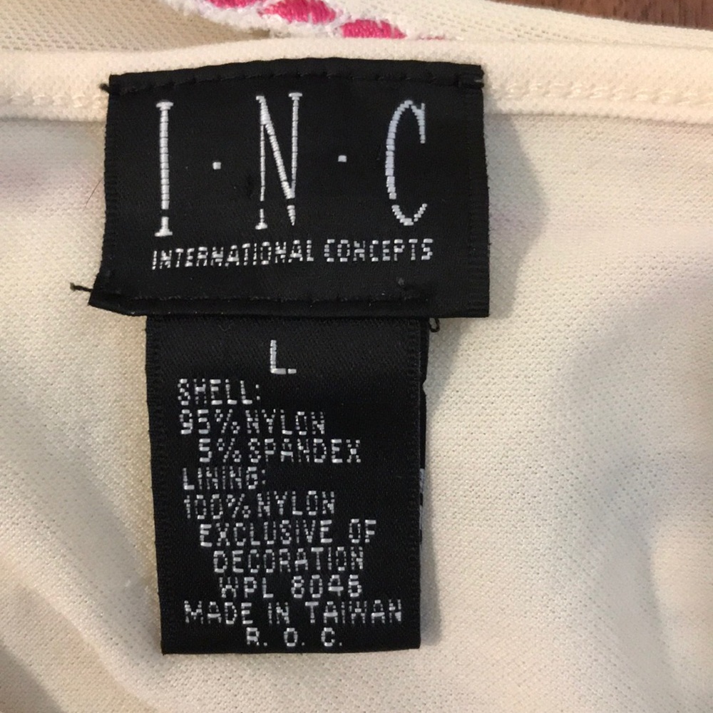 INC Feminine Top with Scallops and Pink Embroidery - Picture 5 of 6